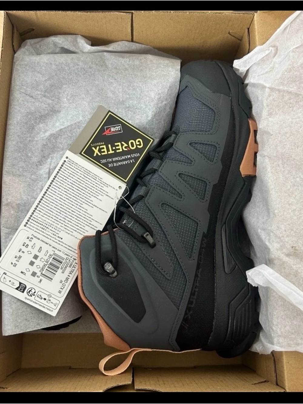 NEW Salomon X Ultra 4 Mid GTX Gore Tex WP Womens Hiking Boots Grey new - Picture 3 of 5